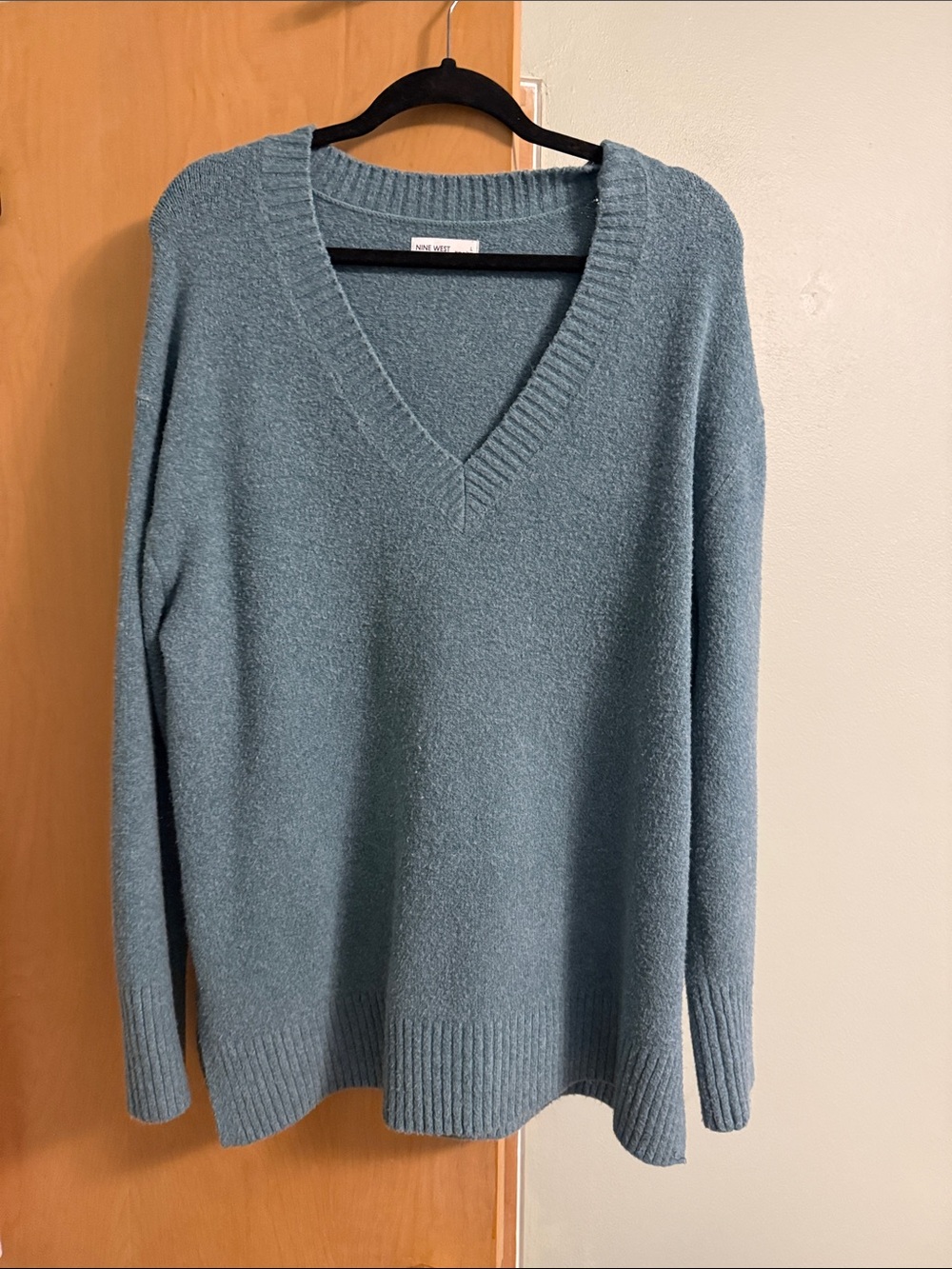 Nine West Teal V-Neck Sweater